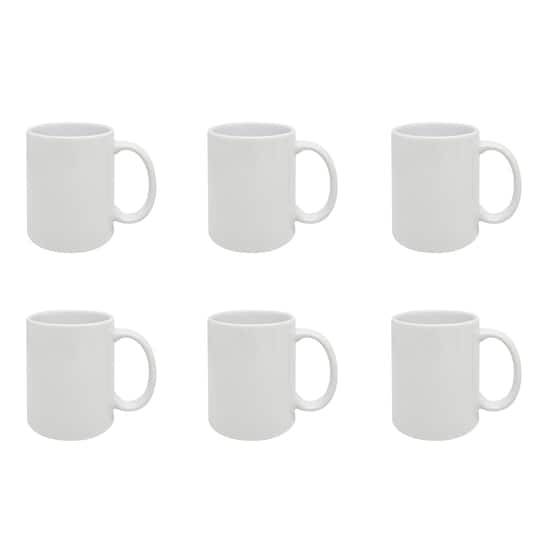 12Oz. White Ceramic Sublimation Mugs, 6Ct. By Make Market