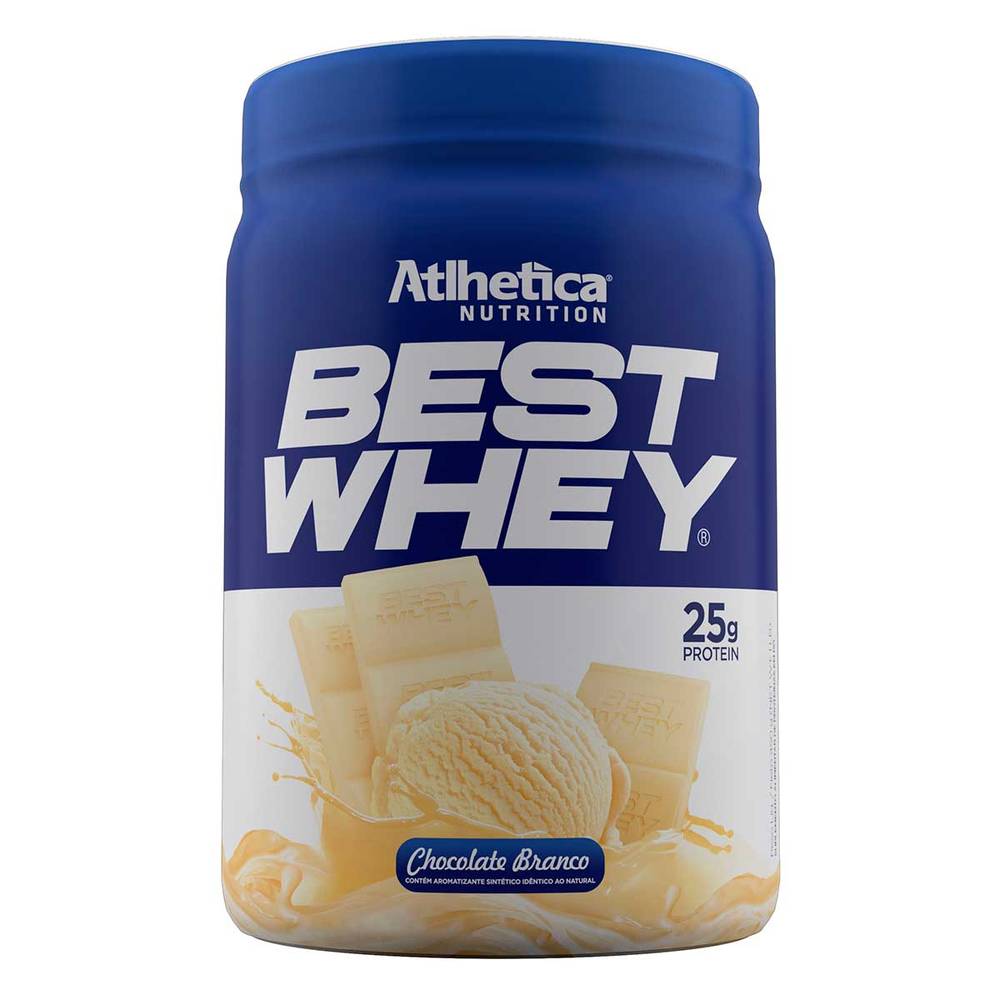 Atlhetica nutrition suplemento proteico best whey sabor chocolate branco (450g)