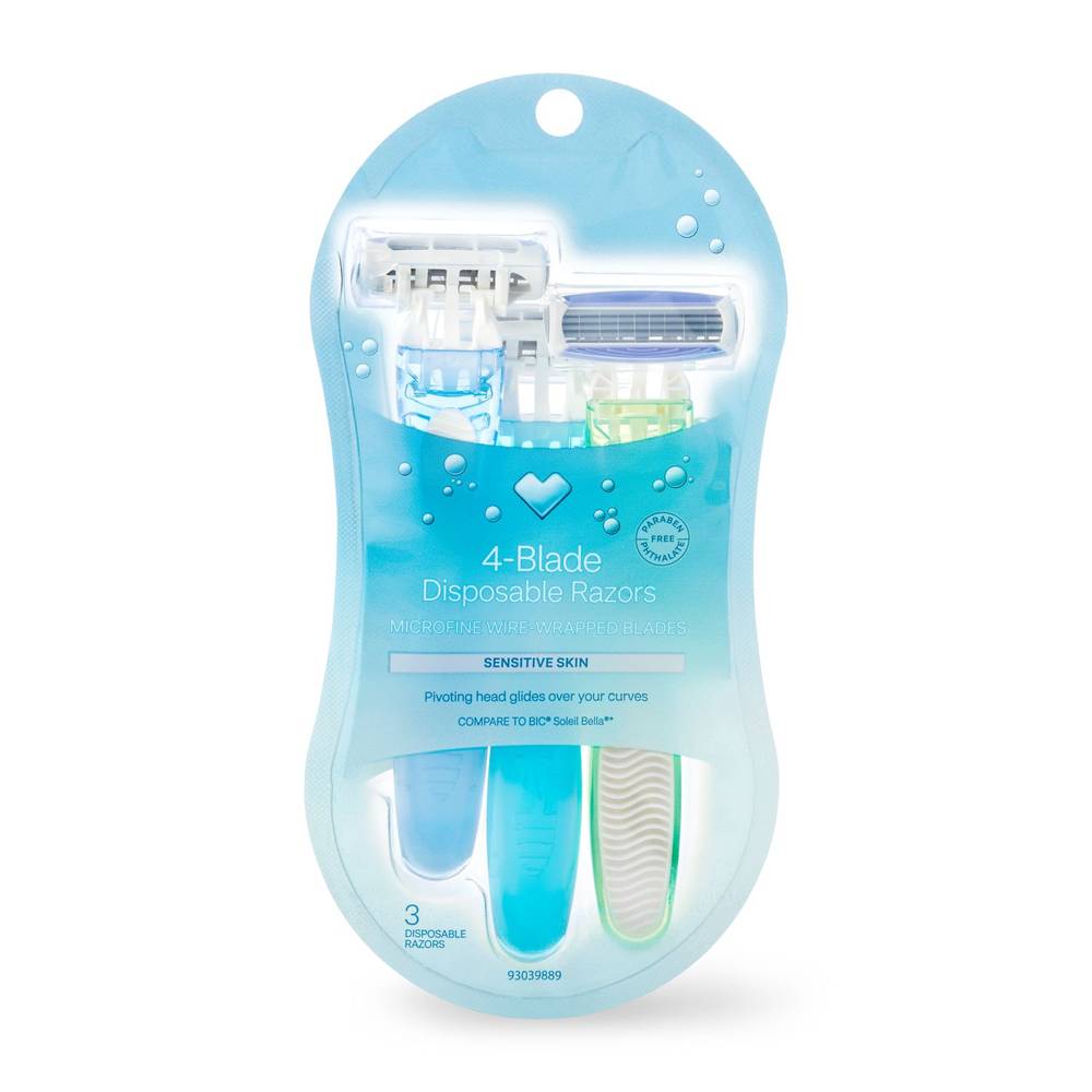 Cvs Beauty Women'S 4 Blade Disposable Razors, 3 Ct