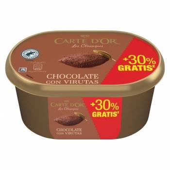 Helado de chocolate con virutas Carte D'Or Les Classiques 650 g.