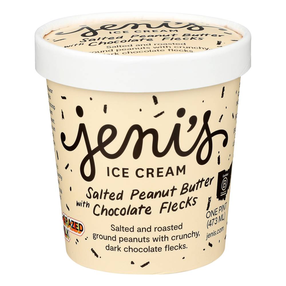 Jeni's Salted Peanut Butter With Chocolate Flecks Ice Cream (473 ml)