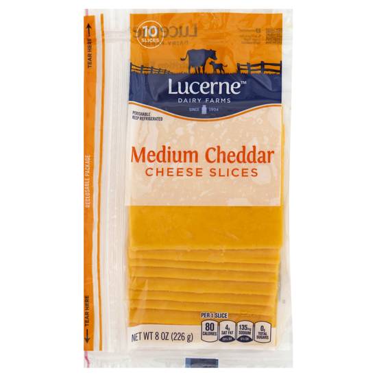 Lucerne Medium Cheddar Cheese Slices (10 ct)