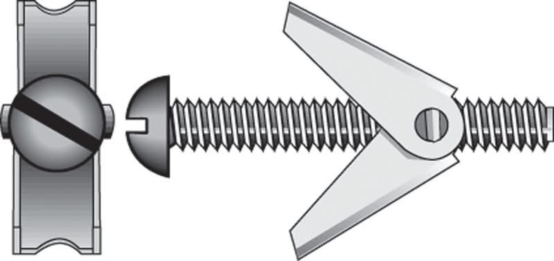 Hillman 3/16 In. D X 3 In. L Round Zinc-Plated Steel Toggle Bolt 2 Pk
