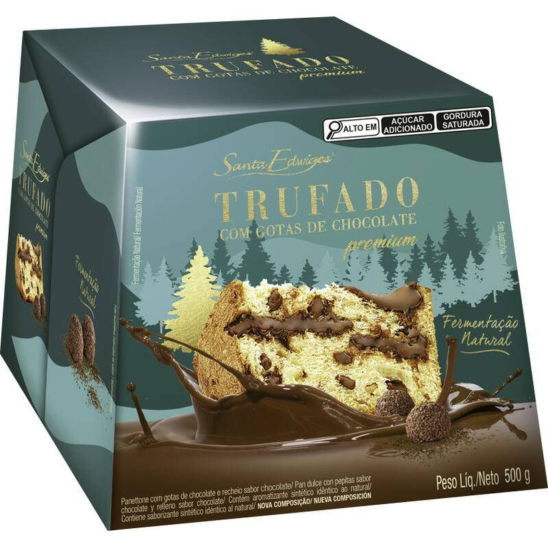 Santa edwiges panettone trufado com gotas de chocolate (500 g)