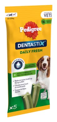 Pedigree M, Dentastix Daily Fresh Dental Chews Dog Treat Sticks (5 pack)