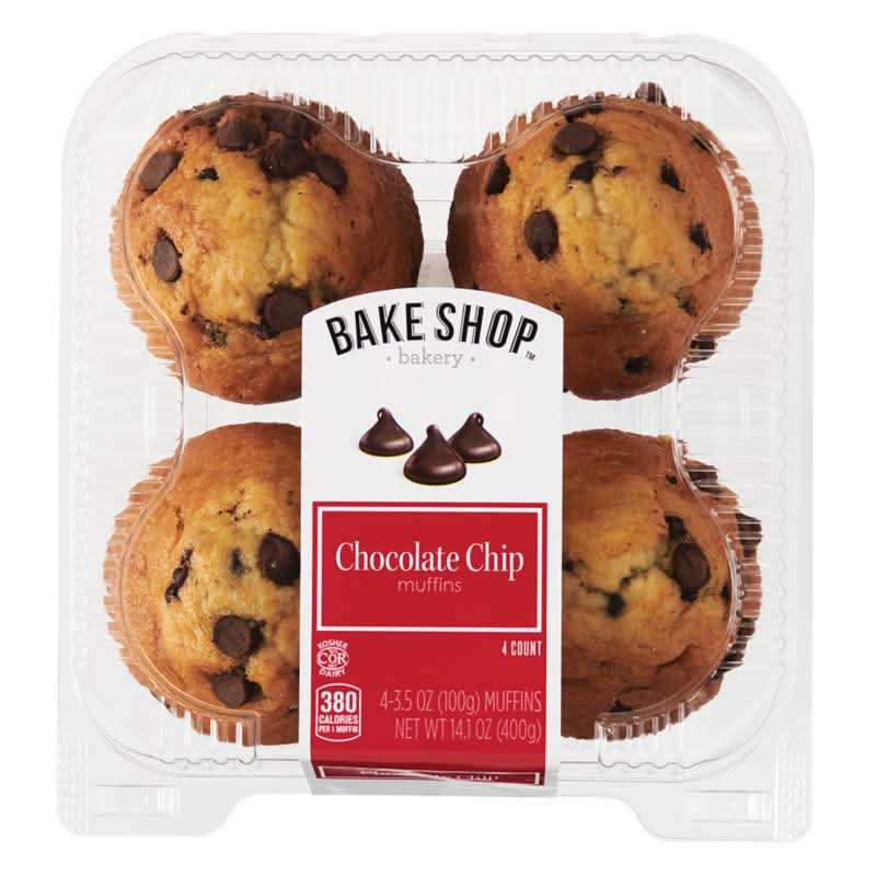 Bake Shop Bakery Muffins, Chocolate Chip (14.1 oz, 4 ct)