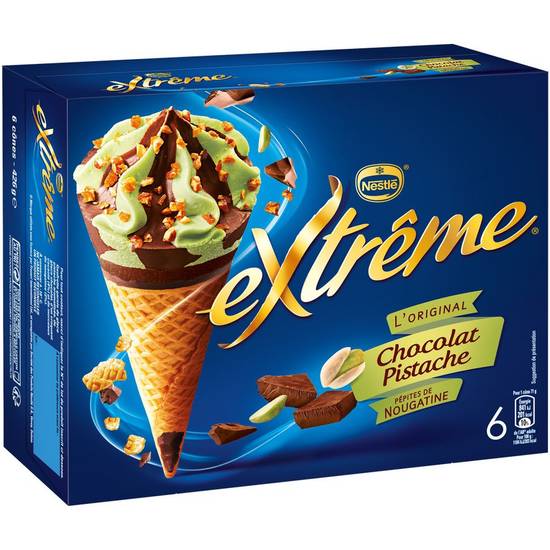 Glace cône chocolat pistache Nestle 6x71g