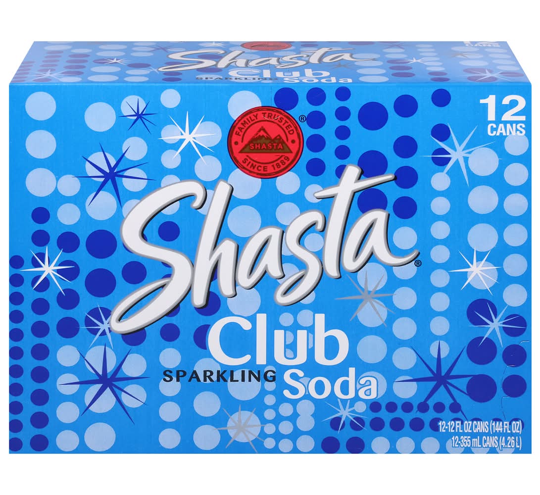 Shasta Sparkling Club Soda (12 x 12 fl oz)