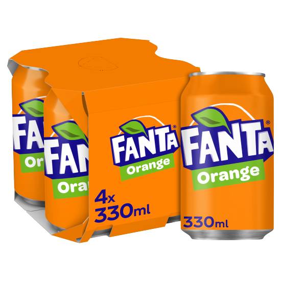 Fanta Sparkling Orange Fruit Drink (4 pack, 330ml)