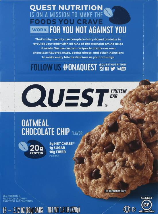 Quest Nutrition Protein Bar Oatmeal Chocolate Chip (12 ct)