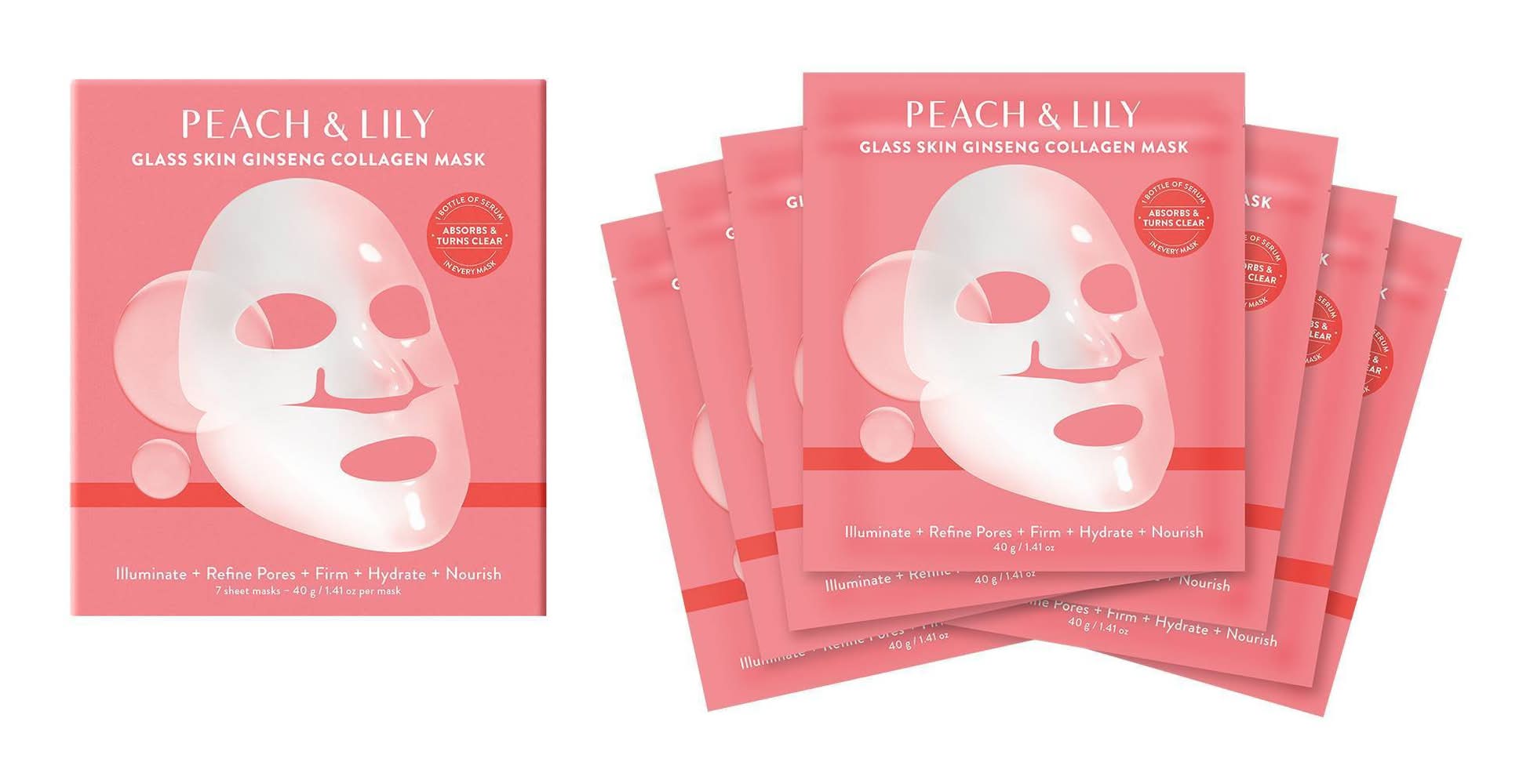Peach & Lily Glass Skin Ginseng Collagen Mask Set (7 x 1.41 oz)