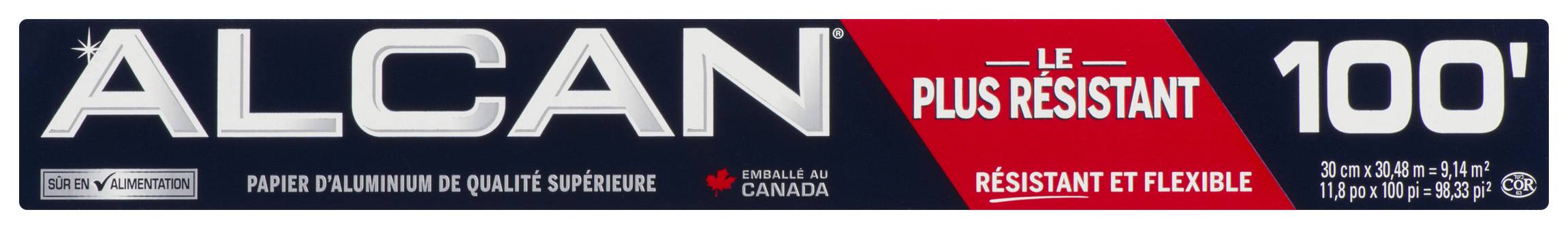 Alcan papier d'aluminium de qualité supérieure résistant et flexible - premium quality strong & flexible aluminum foil (11.8in x 100pi)