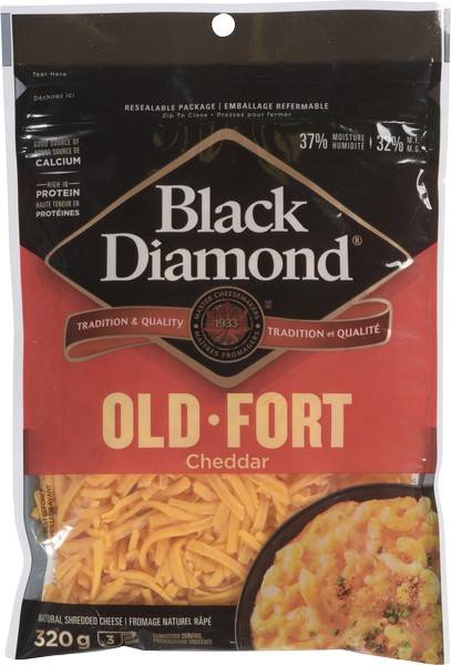 Black Diamond Shredded Cheddar Cheese Old (320 g)