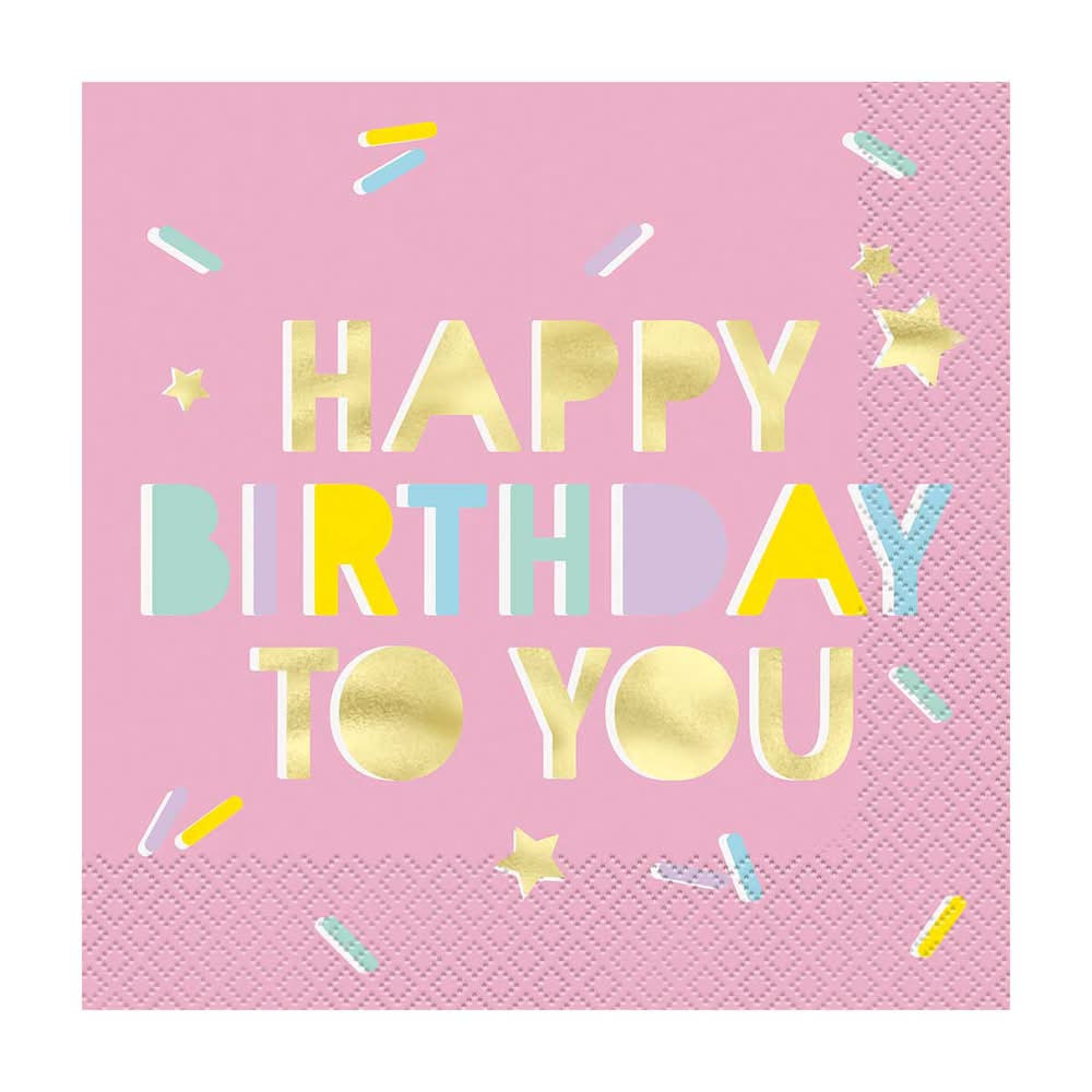 3-2-1 Party Foil Ice Cream Birthday Luncheon Paper Napkins, 6.5 in (16 ct)