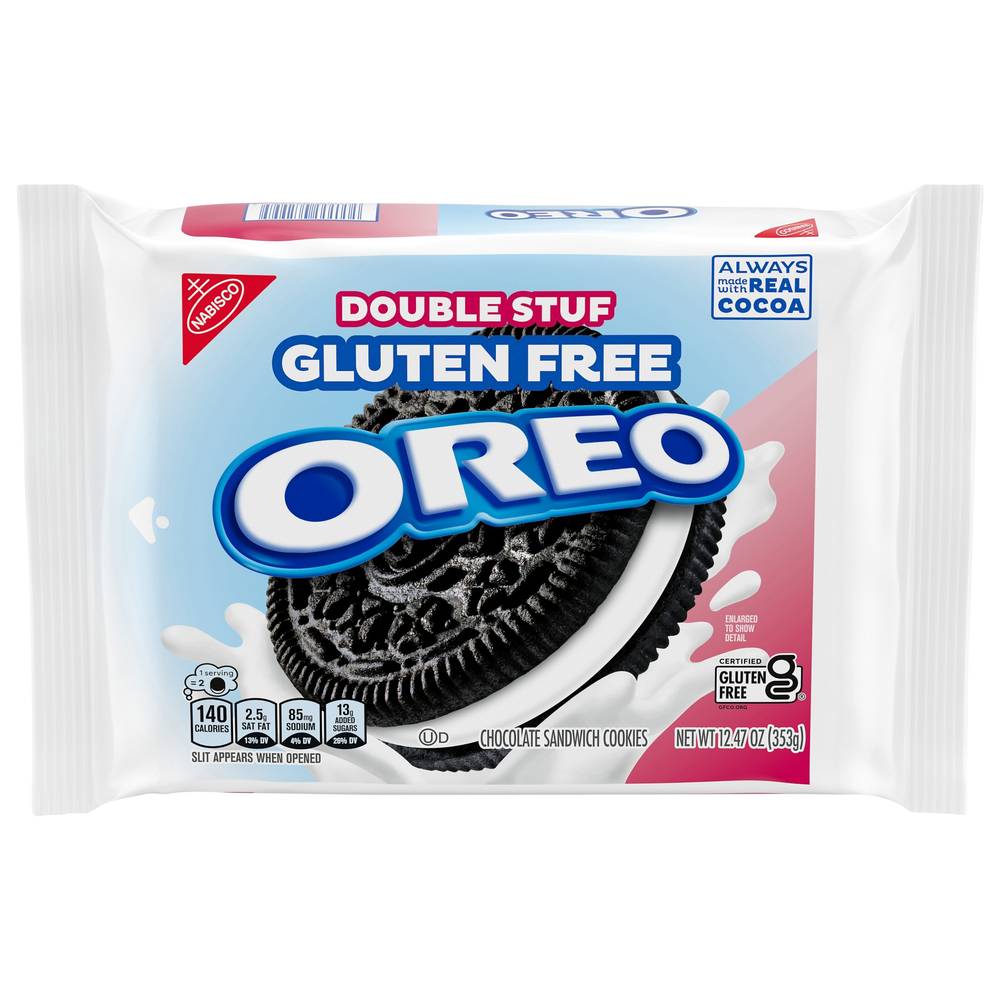 Nabisco Double Stuff Gluten Free Oreo Sandwich Cookies, Chocolate (12.47 oz)