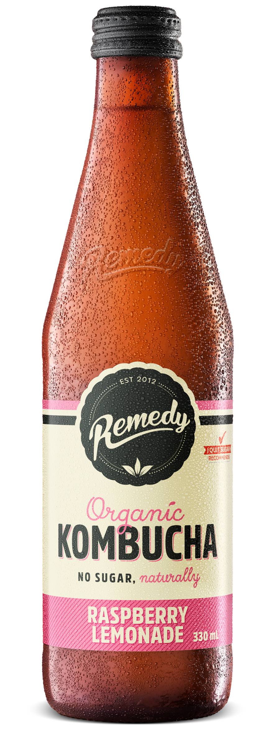 Remedy Organic Kombucha, Raspberry-Lemonade (330mL)