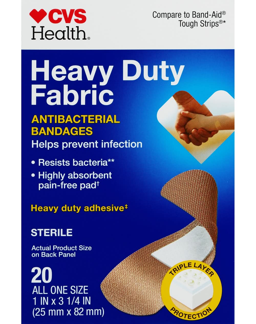 CVS Health Heavy Duty Fabric Antibacterial Bandages (20 ct)