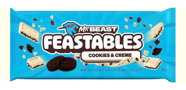 Feastables Cookies & Cream White Chocolate Bars (60g)