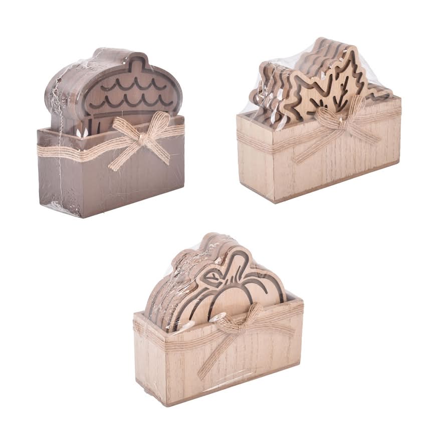 Harvest-themed Coaster, Assorted Designs, 4-pc Pack.