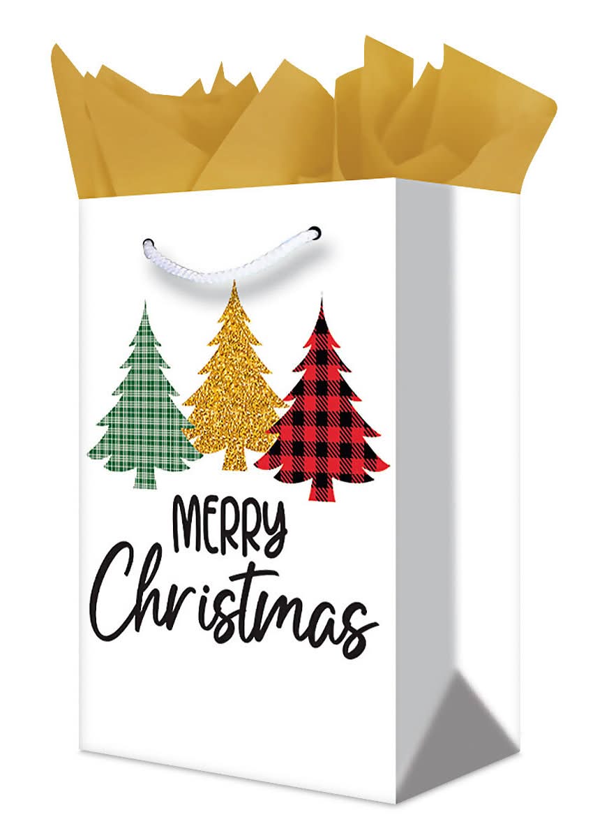 Granmark · Bolsa de regalo de cartoncillo con diseño pino navideño 845-6182, Grande