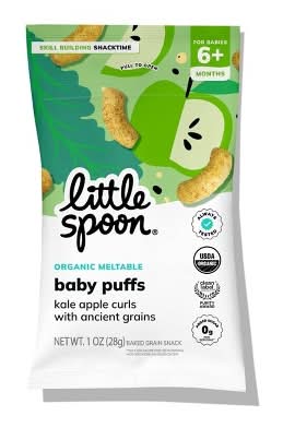 Little Spoon Organic Meltable Baby Puffs Snacks, Kale Apple Curl (1 oz)