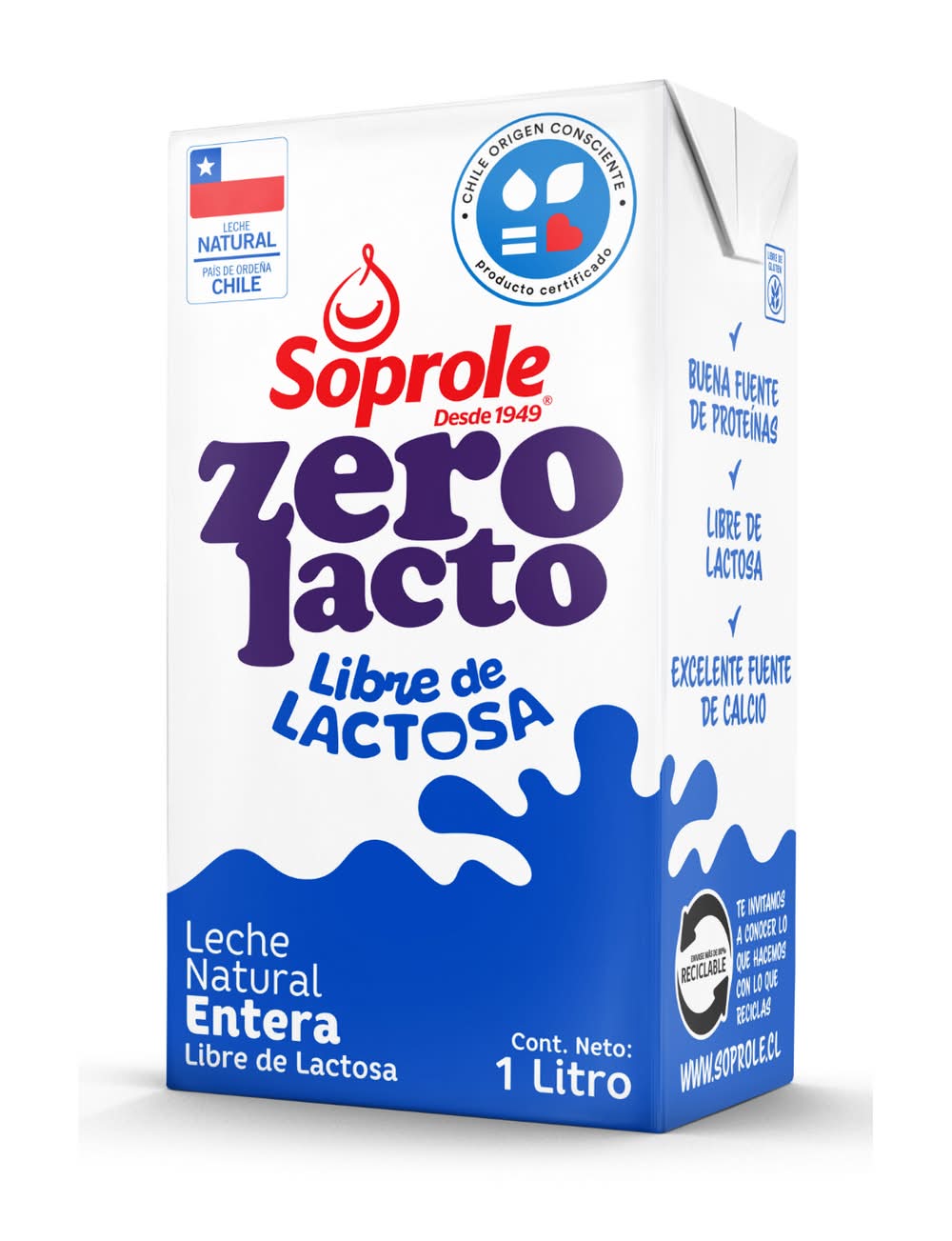 Soprole · Leche entera zero lacto (1 L)