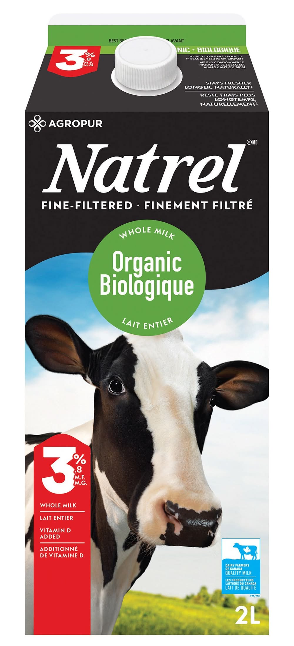 Natrel - Biologique Lait 3.8%, 2L / Natrel Organic Milk 3.8% 2L
