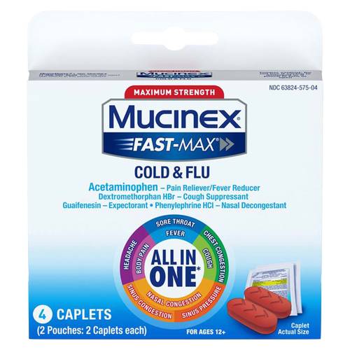 Mucinex Fast-Max All-In-One Cold & Flu Caplets (4 ct)