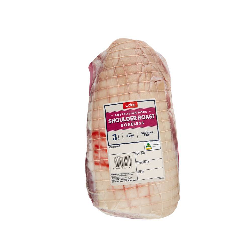 Coles Boneless Pork Shoulder Roast approx. 2.6kg