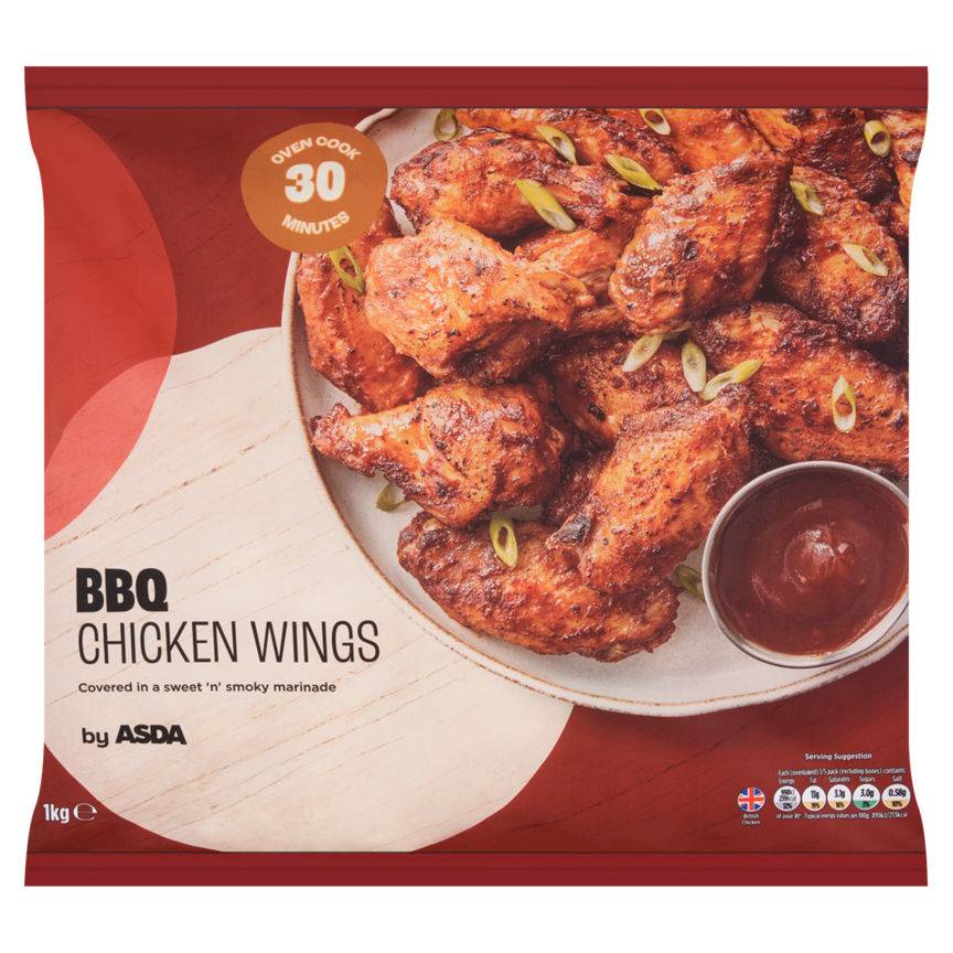 Asda Frozen BBQ Chicken Wings 1kg