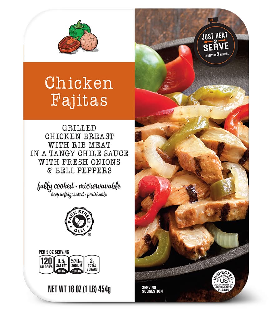 Park Street Deli Grilled Chicken Breast Fajitas With Rib Meat (16 oz)
