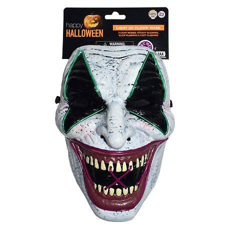 happy Halloween Light Up Clown Mask - 1.0 ea