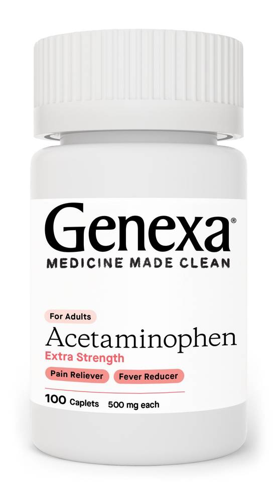 Genexa Acetaminophen Extra Strength Pain & Fever Caplets - 100 ct