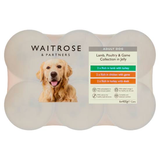 Waitrose Adult Dog Lamb, Poultry & Game Collection in Jelly (6 ct)