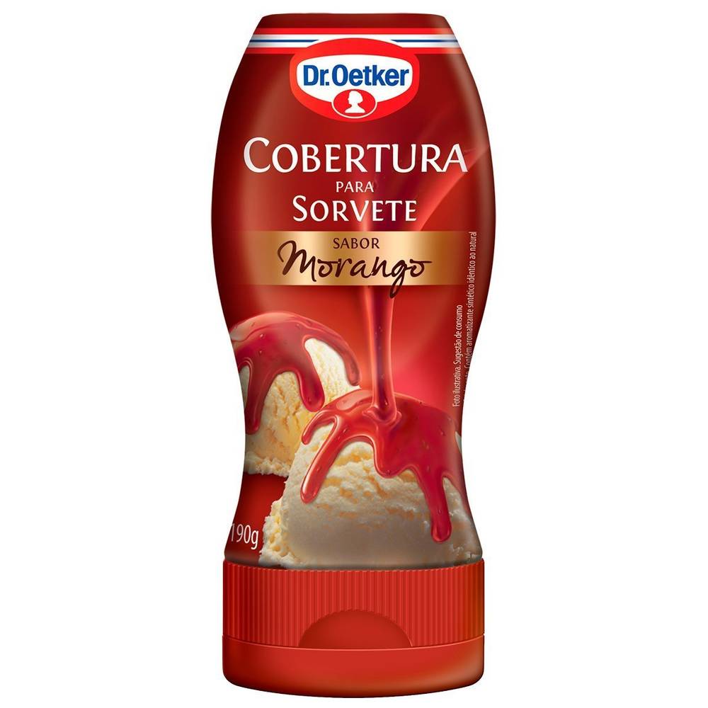 Dr. Oetker · Cobertura para sorvete sabor morango (190 g)