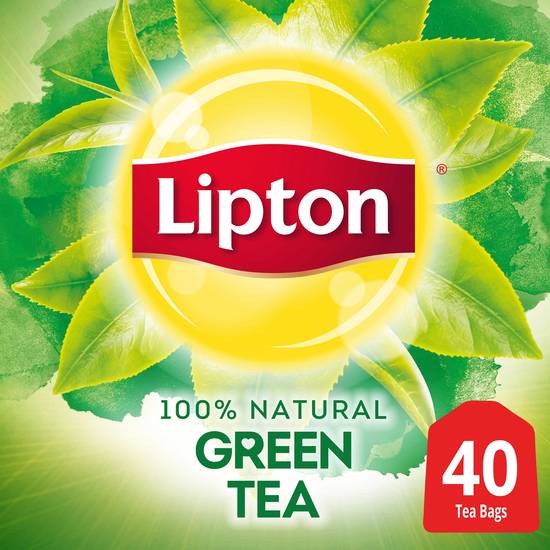 Lipton 100% Natural Green Tea Bags, 40 CT
