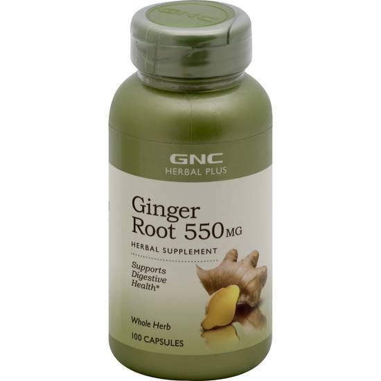 Gnc Ginger Root 550 mg Herbal Supplement (100 ct)