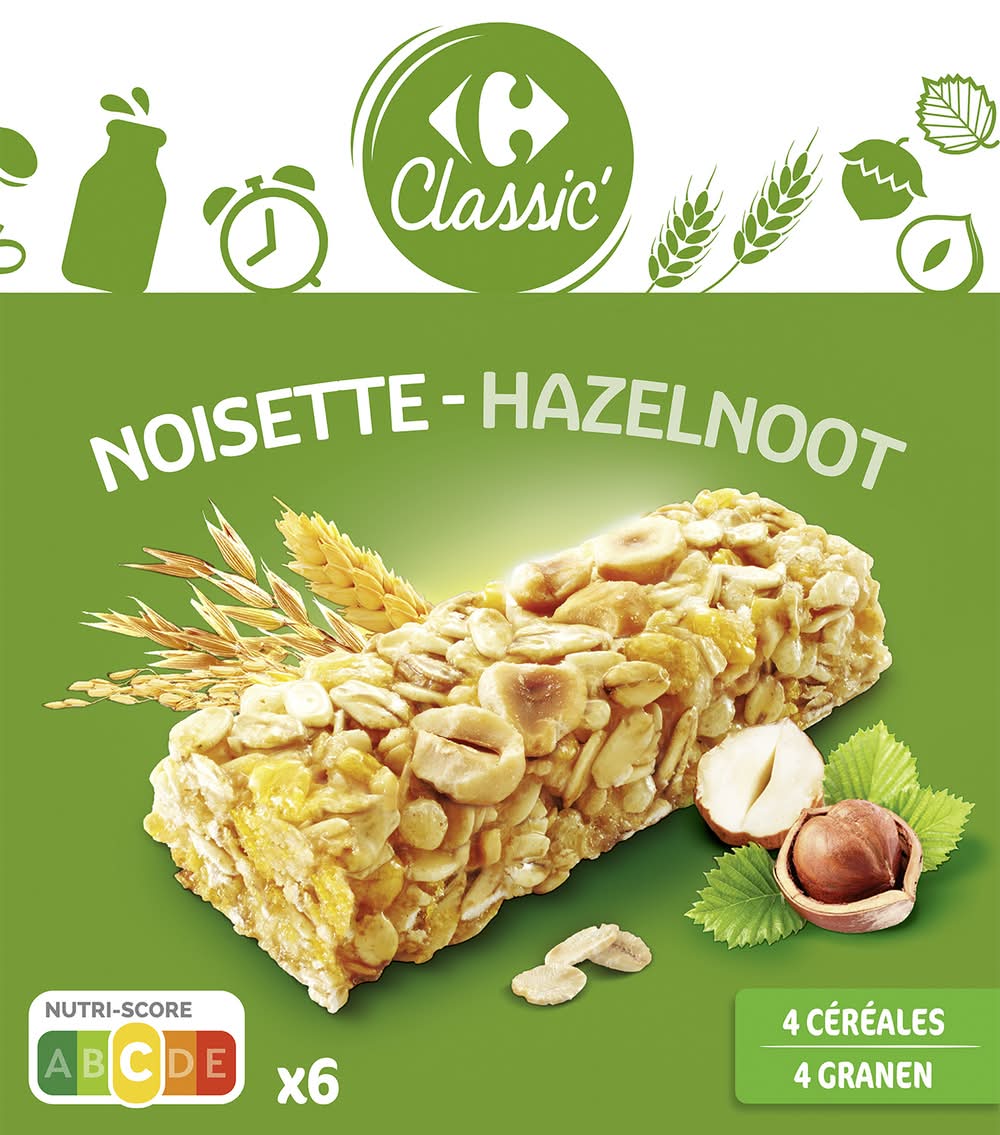 Carrefour Classic' - Barres de céréales noisette (6)