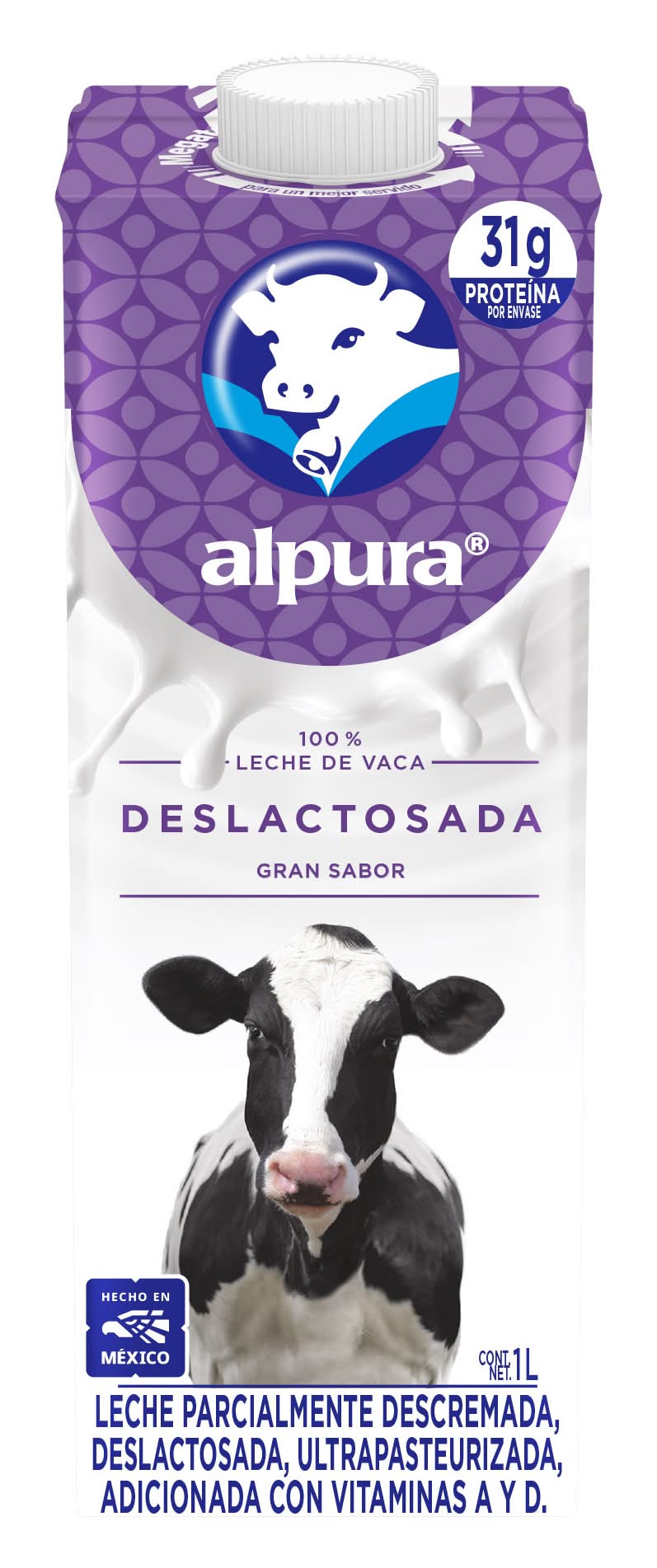 Alpura · Leche de vaca deslactosada parcialmente descremada (1 L)