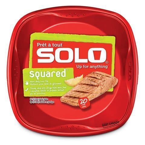Solo 9 In Blue Plastic Plates, Squared