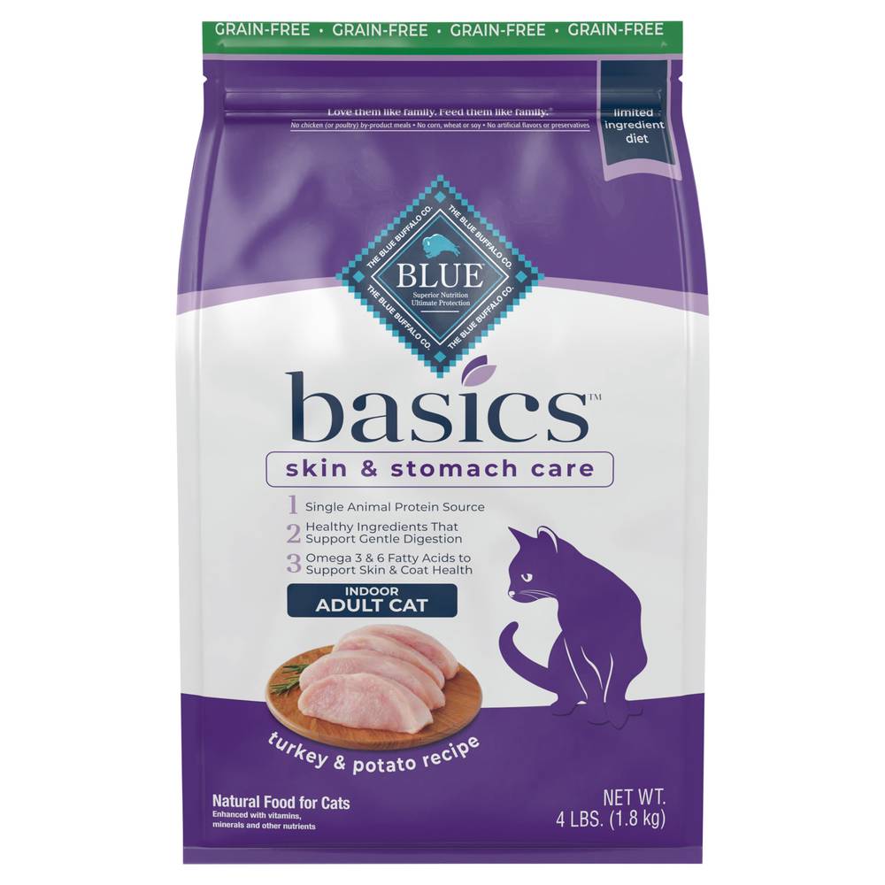 Blue Buffalo Basics Turkey & Potato Adult Cat Food (4 lbs)