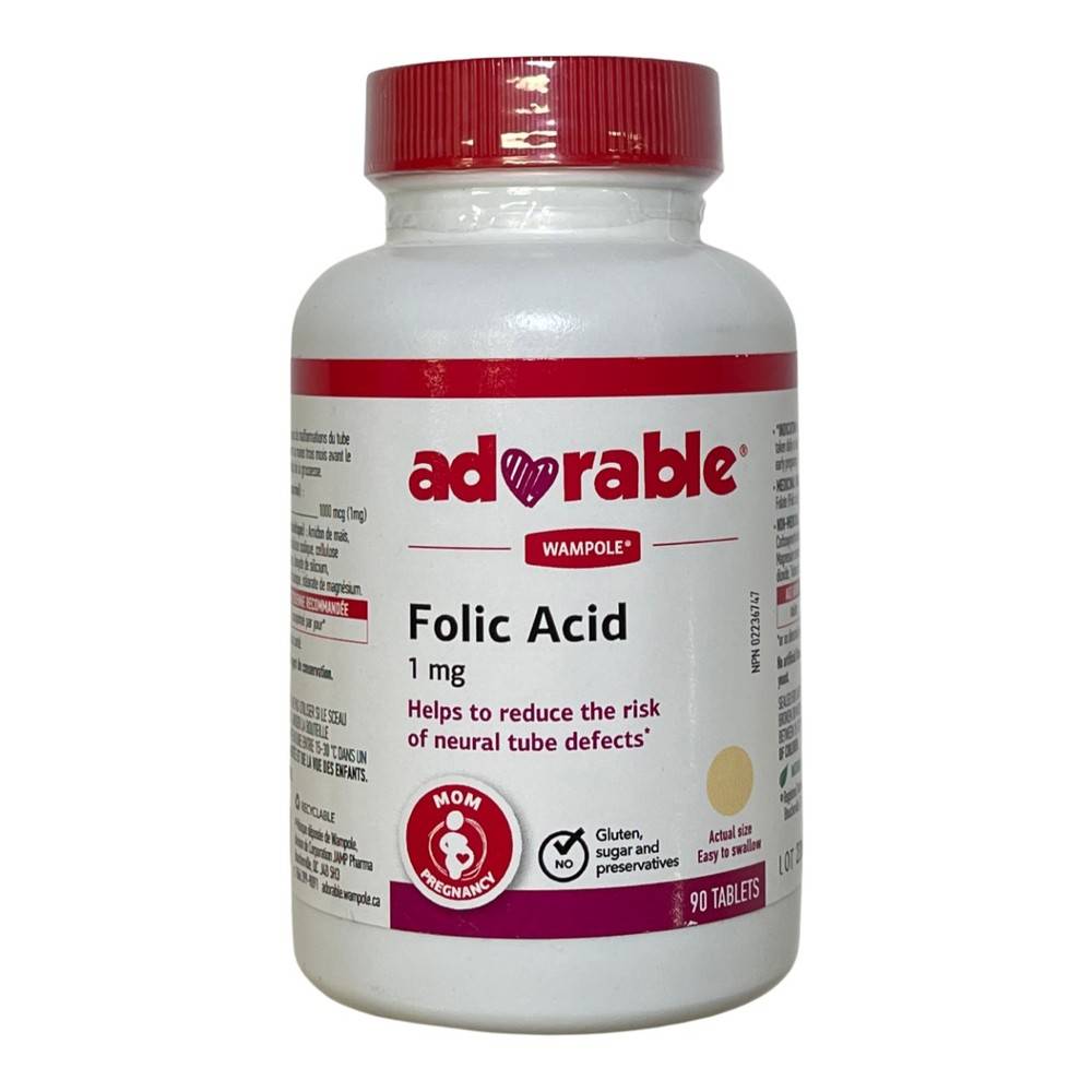 Adorable Folic Acid 1mg Tablets (90 units)