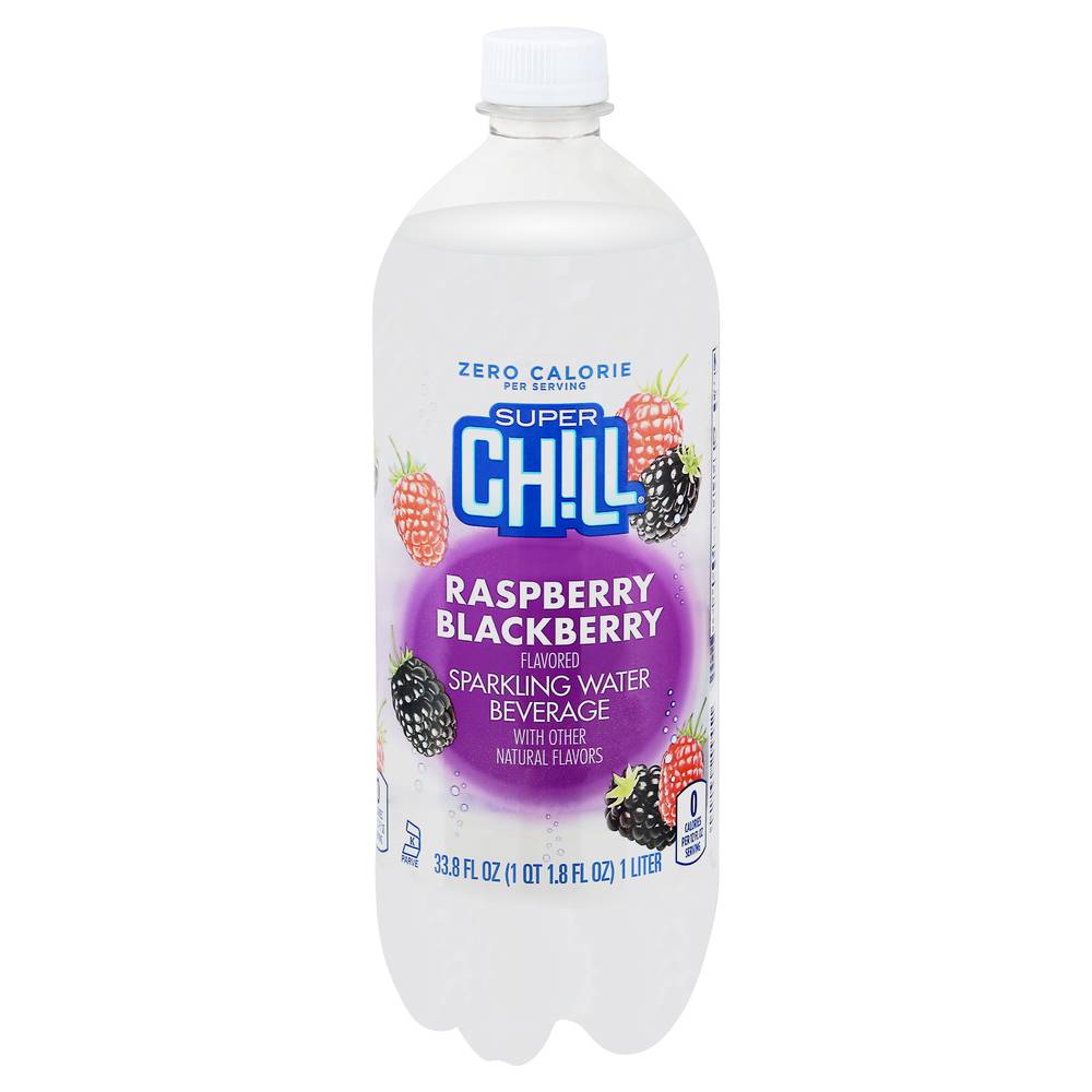 Super Chill Sparkling Water, Raspberry-Blackberry (33.8 fl oz)