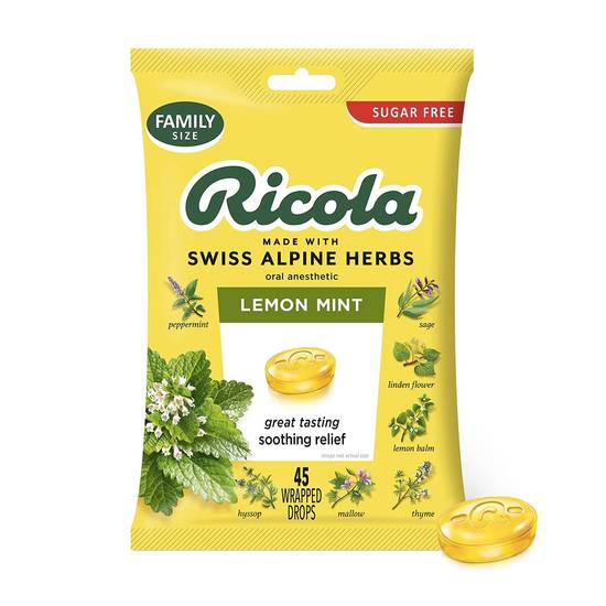 Ricola Big Bag Sugar-Free Cough Drops, 45 CT