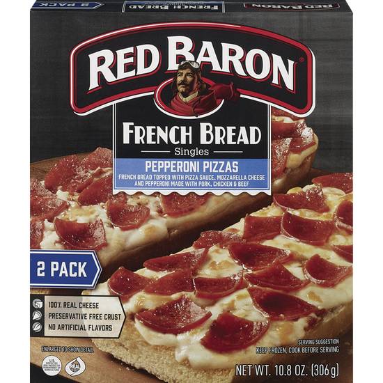 Red Baron Frozen Pizza French Bread Pepperoni 2-Pack