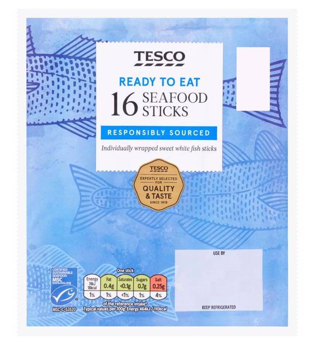 Tesco 16 Seafood Sticks 250g (396047)