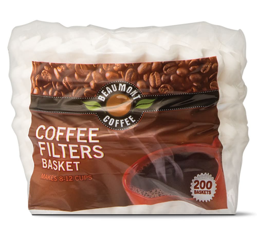 Beaumont Coffee Filters Basket, White (200 ct)