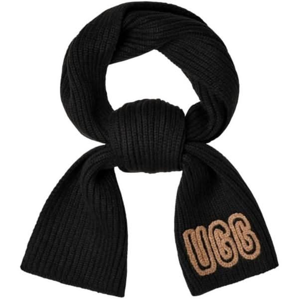 Ugg Women's Chunky Crafted Rib Scarf - Black, Nylon Delivery Near