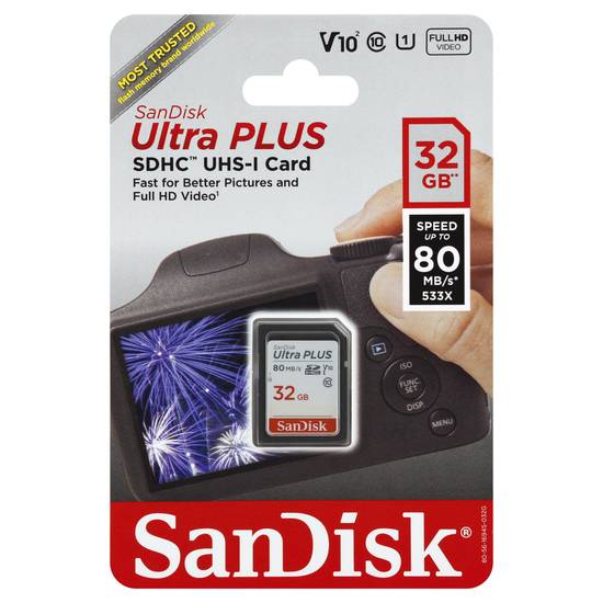 Sandisk Ultra Plus 32 Gb Sdhc Uhs-I Card