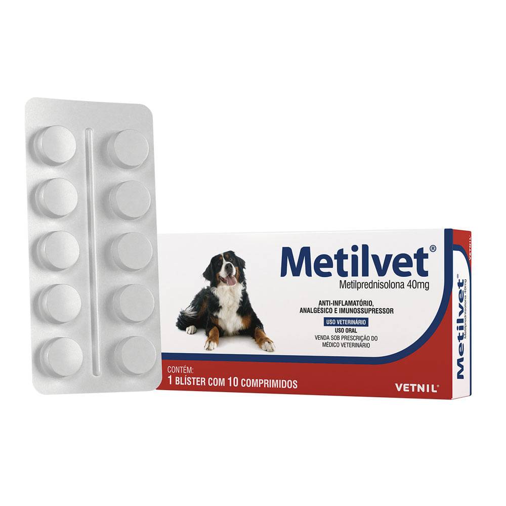 Vetnil anti-inflamatório metilvet 5mg para cães e gatos (10 comprimidos)